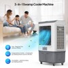 ROVSUN 60L Portable Swamp Cooler with Remote, 2900CFM Evaporative Air Cooler Fan with Oscillating Timer & Ice Packs for Indooor Outdoor Patio Garage - 2 of 4