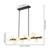 Rennnsan Zorran 44" W 12 - Light Liner Bubble Frosted Glass Mid-Century Modern Dimmable Kitchen Island Pendant in Black - 3 of 4