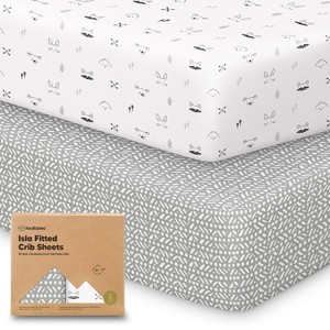 KeaBabies 2pk Isla Fitted Crib Sheets for Boys, Girls, Baby Crib Sheet, Fits Standard Nursery Crib Mattresses - 1 of 4