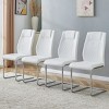 Set of 8 Faux Leather Dining Chairs with High Back and Chrome Legs,Modern Upholstered Chairs for Living Room-The Pop Home - 2 of 4
