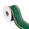 3" Dupioni Double-Sided Ribbon Green & Gold - National Tree Company - 4 of 4