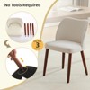 2PCS Bar Stool, Dining Chairs Set of 2, Fabric Upholstered Kitchen Chairs with Curved Backrest, Heavy-Duty Wood Legs, for Dining Room Kitchen Home - 3 of 4