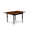 HomeStock 5 Pieces Dining set - Strong Drop Leaf Hardwood Dining Room Table and 4 Real Wood Seat Kitchen Dining Chairs, Black and Cherry Finish - 2 of 3