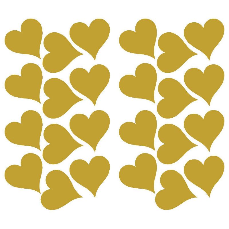 Heart Peel and Stick Wall Decal Gold - RoomMates, 3 of 6