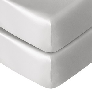 Silk Satin Fitted Crib Sheet, Super Soft Toddler Fitted Sheets for Standard Crib and Toddler Mattresses, 28x52 Inches - NTBAY - 1 of 4