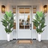 Gulches 2 pcs Natural Appearing Artificial Palm Trees Plants with Tropical Foliage: Perfect for Bedroom, Garden, Office and Living Room - 2 of 4