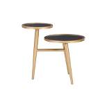 Picard Two Tiered Mirrored Side Table Gold - Powell Company