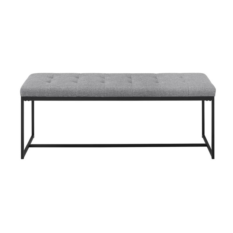 48" Upholstered Bench with Metal Base Gray - Saracina Home, 5 of 9