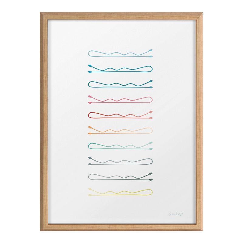 18&#34; x 24&#34; Blake Colorful Bobby Pins Framed Printed Glass Natural - Kate &#38; Laurel All Things Decor, 3 of 8