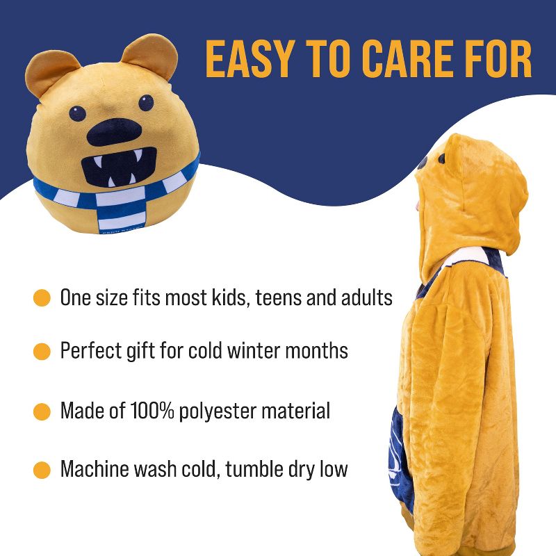 Plushible Penn State Nittany Lion Adult Snugible Blanket Hoodie & Pillow, 6 of 10