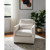 HomeRoots 30" Off White Fabric Swivel Club Chair And Toss Pillow - 2 of 4