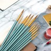 Unique Bargains 12 Pointed Tips Applicable Paint Type Oil Paint Brush Style Round Tip Bristles Nylon Wood 12 Pcs - 2 of 3