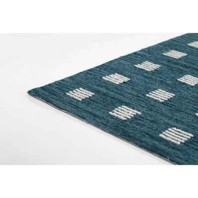 Ebba Blue Hand-Tufted Wool Runner Rug 2'3" x 8'
