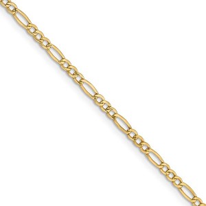 Black Bow Jewelry 2.5mm 14k Yellow Gold Hollow Figaro Chain Necklace - 1 of 4