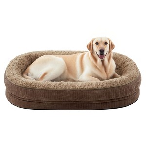 JOEJOY Orthopedic Dog Beds, Egg-Crate Memory Foam Pet Couch Bed with Bolster Sides, Waterproof Lining, Removable - 1 of 4