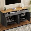 Farmhouse Storage Cabinet For 70-inch TV, Multi-functional Bookshelf Cabinet, Wood-grain Pantry W/Adjustable Shelving For Living Room Bedroom - 2 of 4