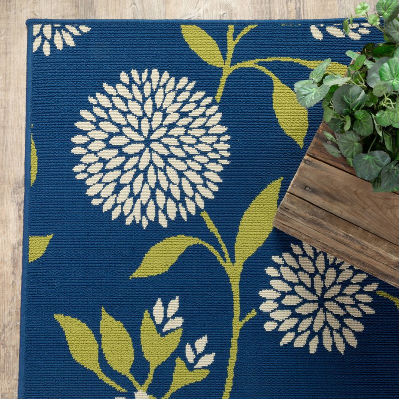 Cozumel Floral Patio Rug Blue/Green, 6 of 11