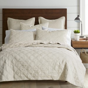 Washed Linen Front/Cotton Back Quilt - Levtex Home - 1 of 4