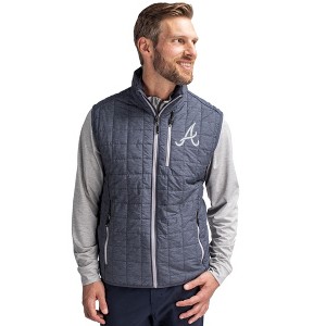 Atlanta Braves Cutter & Buck Rainier PrimaLoft® Mens Big and Tall Eco Insulated Full Zip Puffer Vest - 1 of 1