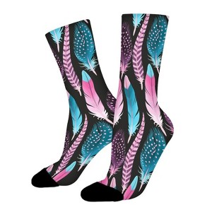 Decorative Feathers Women Printed Crew Socks Funny Funky Socks Soft Polyester Novelty Gifts for Artists Men - 1 of 1