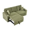 80" Corduroy 2-in-1 Pull-Out Sofa with Recliner & Cup Holder - 3 of 4