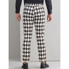 Lars Amadeus Men's Flat Front Straight Leg Argyle Plaid Trousers - 3 of 4