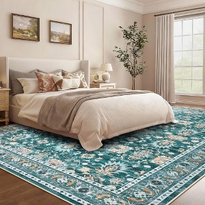 Area Rug for Living Room, Washable Vintage Printed Soft Rugs, Non Slip Low Pile Carpet for Bedroom, Dining Room, Living Room - 1 of 4