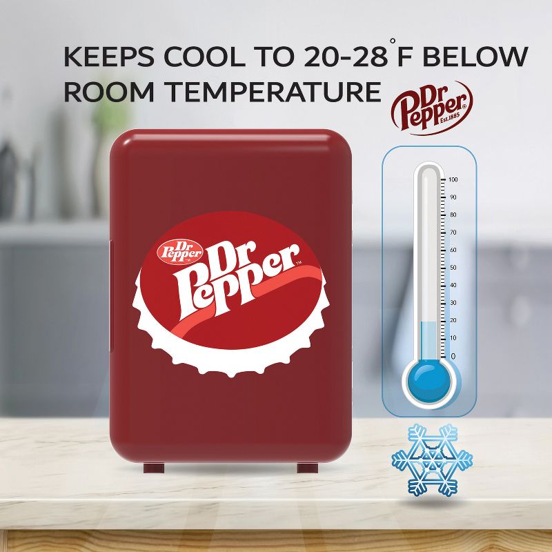 Dr. Pepper® 6-Can Portable Mini Fridge, MIS153DRP, Red, 4 of 11