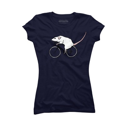 Junior's Design By Humans Cycling Rat By TeaandInk T-Shirt