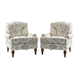 Set of 2 Dani comfy Livingroom Armchair with Solid Wood Legs  | KARAT HOME - 1 of 4