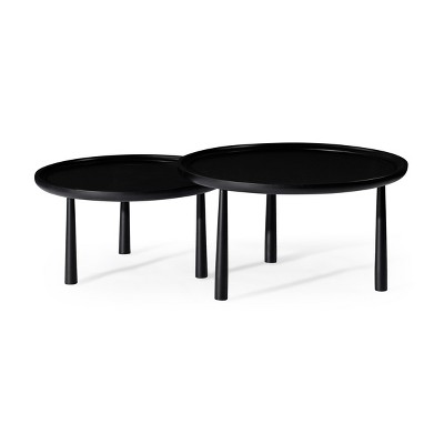 Maven Lane Sonia Rustic Wooden Nesting Coffee Tables