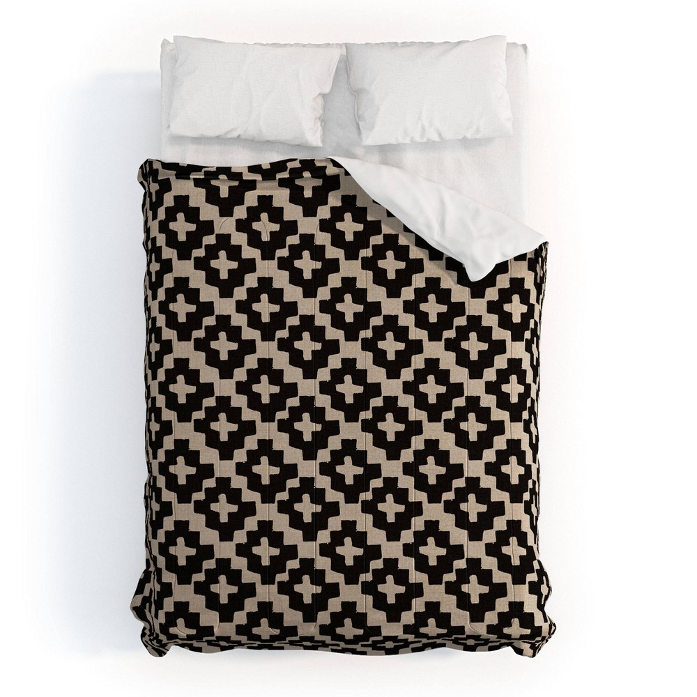 Photos - Duvet Deny Designs Full/Queen Holli Zollinger Linen Comforter and Pillow Sham Black