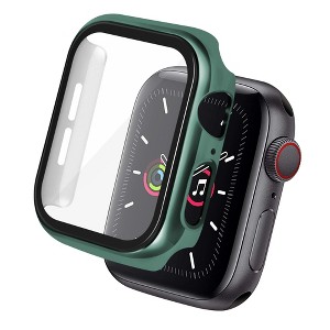 Insten Case For Apple Watch 44mm Series SE 6 5 4, Built in Tempered Glass Screen Protector Plating Hard Cover, Full Protection, Green - 1 of 4