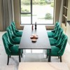 Set of 2 Modern Velvet Tufted Upholstered Dining Chairs with Wooden Legs and Nailhead Trim - ModernLuxe - 2 of 4