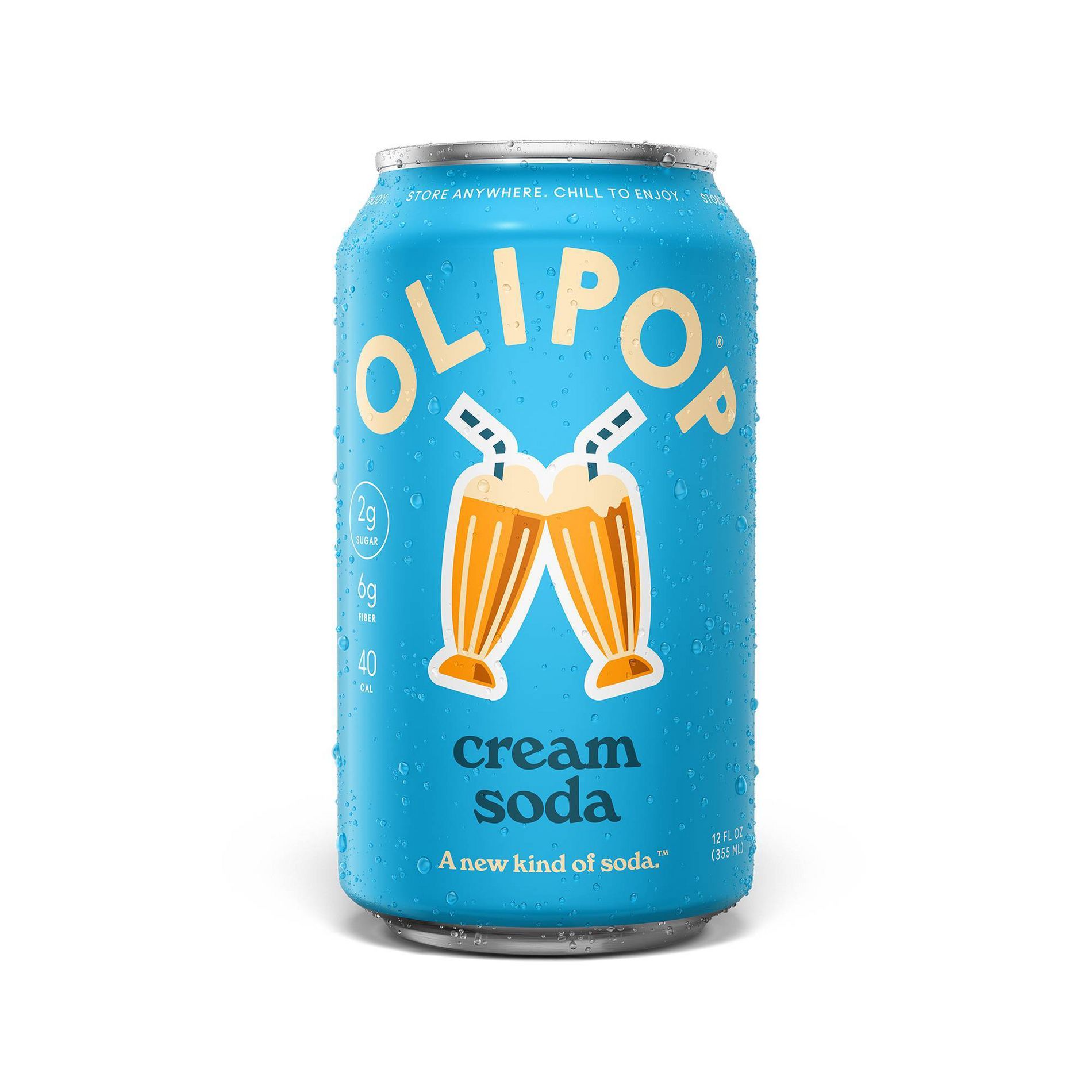 OLIPOP Cream Soda Soda - 12 fl oz can