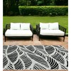 7' X 10' Black And White Abstract Indoor Outdoor Area Rug - 2 of 4