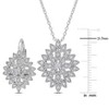 EVERLY JEWELRY | Sterling Silver 1/2 CT TDW Diamond Cluster 2-PC Leverback Earrings and Necklace Set - 2 of 4