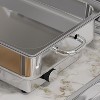 Rectangular Electric Chafing Dish Set - 9QT Buffet Warmer with Temperature Control & Glass Lid, for Catering - 4 of 4