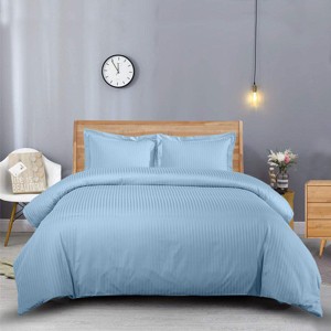 Egyptian Linens Duvet Cover Set Stripe 600 Thread Count - 1 of 4