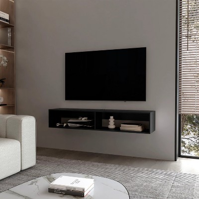 NicBex Floating TV Stand with 2-Shelf Entertainment Center with Open Storage for Living Room, Bedroom