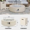 UPHA 42-inch Outdoor Round Magnesium Oxide Fire Pit Table Propane with Tank Cover and Wind Guard - 3 of 4