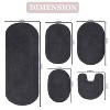 Double Ruffle Bathroom Rugs Set, Washable Rug, Extra Soft and Absorbent bath Rug, Kitchen Mat, Bath Mat Set,Non-Slip, 5 Pcs Set with Contour, Gray - 3 of 4