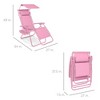 Best Choice Products Folding Zero Gravity Recliner Patio Lounge Chair w/ Canopy Shade, Headrest, Tray - 2 of 4
