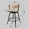 NicBex Technical Leather Suede Woven Swivel Dining Chairs Set of 2,Armless Upholstered Kitchen Chair with Curved Back for Dining Room,Kitchen - 3 of 4