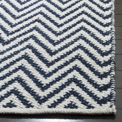 Coastal Charm Blue Cotton 4'x6' Handwoven Flatweave Rug
