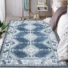 Homhougo Area Rug 4x6 Washable Entryway Rug Low Pile Indoor Floor Cover Soft Bedroom Rug Carpet Non Slip Accent Rug Stain Resistant Rug ,Blue - 2 of 4