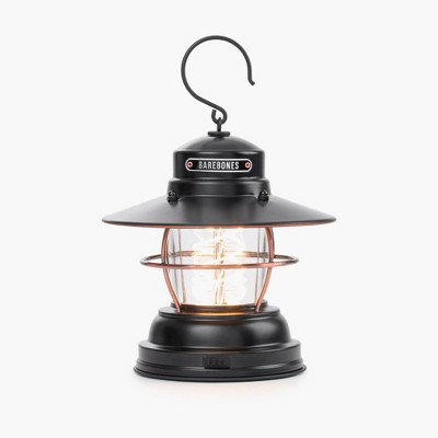 Barebones Antique Bronze Steel Outpost Lantern with LED Light