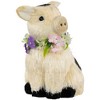 Northlight Spotted Sitting Piglet Rustic Spring Figurine - 9" - Off White and Black - image 4 of 4