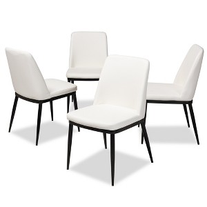 Set of 4 Darcell Modern and Contemporary Faux Leather Upholstered Dining Chairs - Baxton Studio - 1 of 4