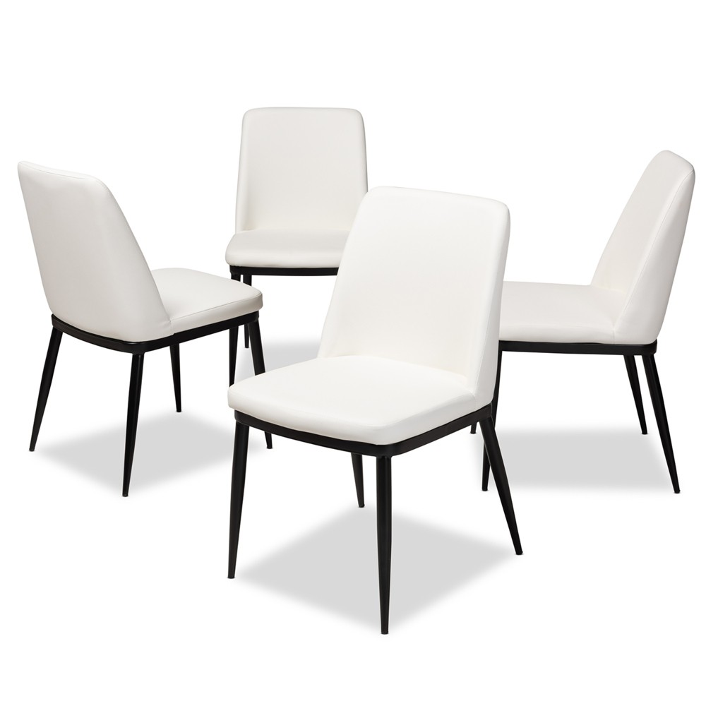 Photos - Chair Set of 4 Darcell Modern and Contemporary Faux Leather Upholstered Dining C